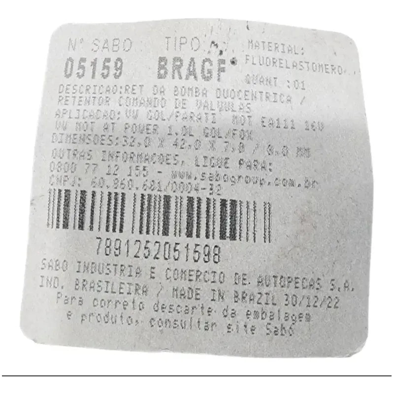 Vw Estopera Leva, Cigüeñal Delantera Fox, Crossfox,
