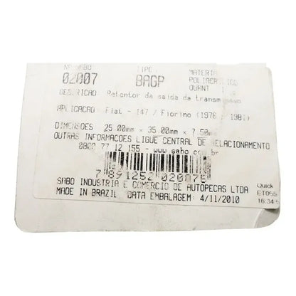 Fiat Estopera Transmision 147 Spazio Tucan 25x35x7,5