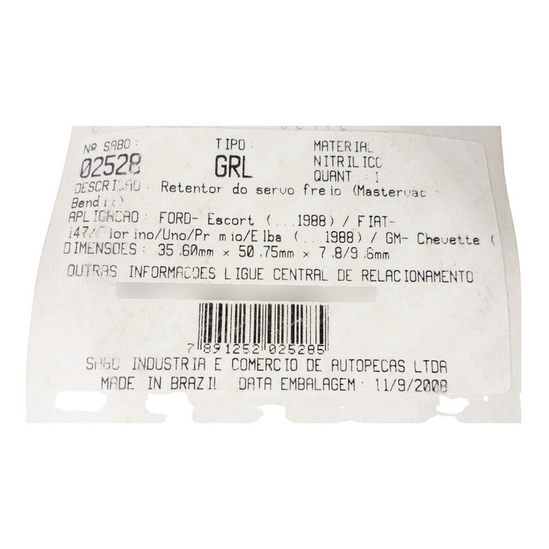 Fiat Estopera Hidrovac Uno Corcel Chevette 35.6x50.75x7.8/9