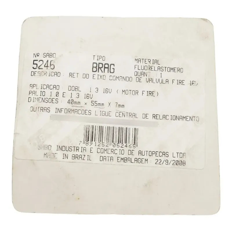 Fiat Estopera Leva Fiat Palio Siena Fire 1.3 16v 40x55x7